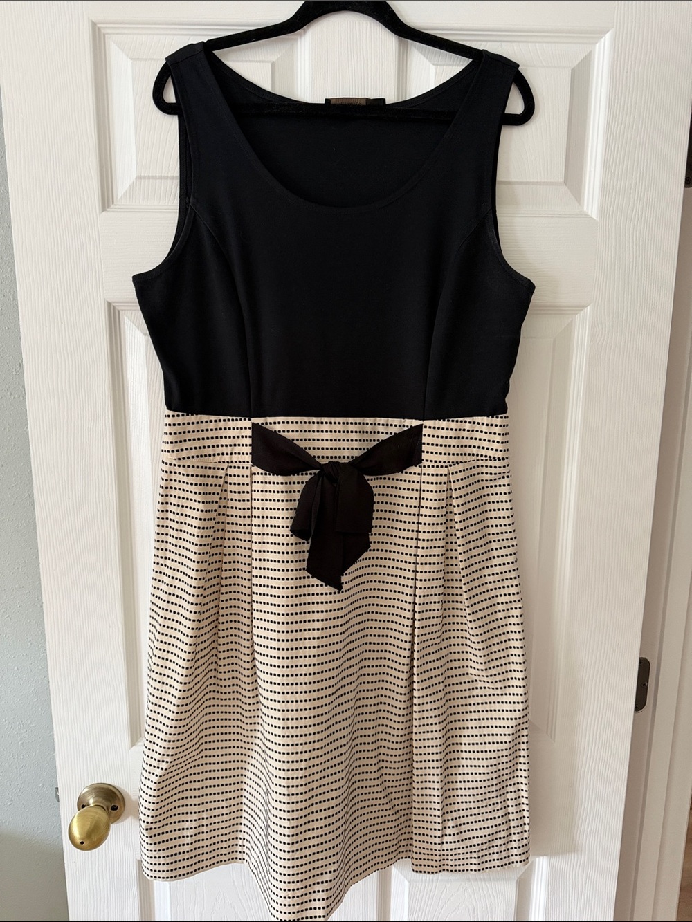 The Limited Black & Cream Striped Fit-and-Flare Dress